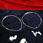 Load image into Gallery viewer, Guardian Glimmer: 925 Silver Evil Eye Anklet
