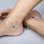 Load image into Gallery viewer, Guardian Glimmer: 925 Silver Evil Eye Anklet