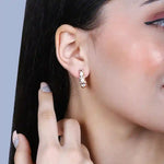 Load image into Gallery viewer, 925 Rose Gold-Plated Silver Hoop Earrings – Geometric Radiance