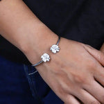 Load image into Gallery viewer, Elegant Silver Kadha Bracelet with Intricate Flower Design