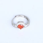 Load image into Gallery viewer, Women's Fiery Orange Gemstone Ring – Halo Design with Sparkling Accents