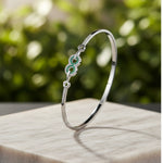 Load image into Gallery viewer, Emerald Glow Silver Green Stone Bracelet