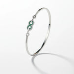 Load image into Gallery viewer, Emerald Glow Silver Green Stone Bracelet
