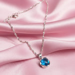 Load image into Gallery viewer, Ocean Glow Silver Blue Stone Pendant