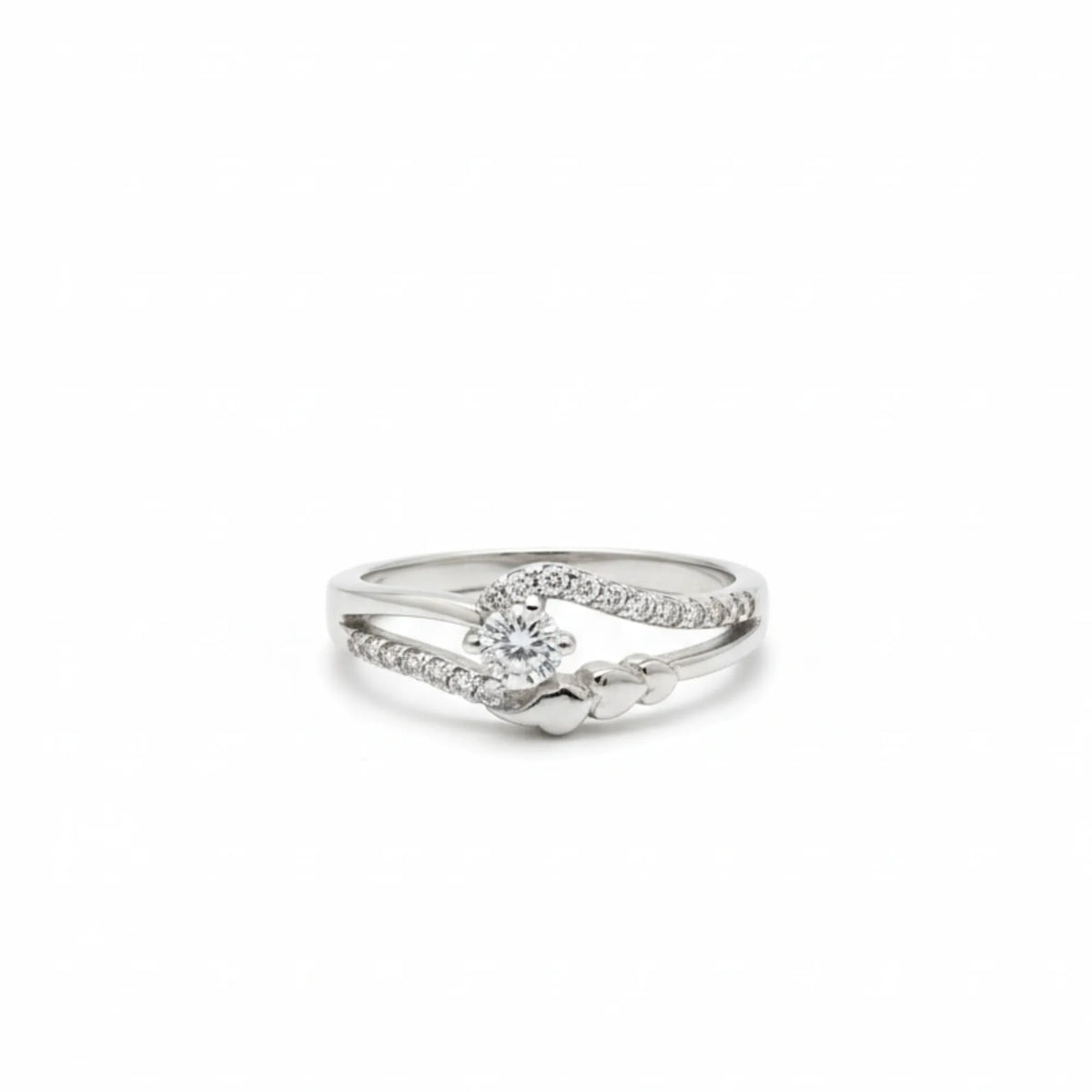 Elegant wave silver women’s ring