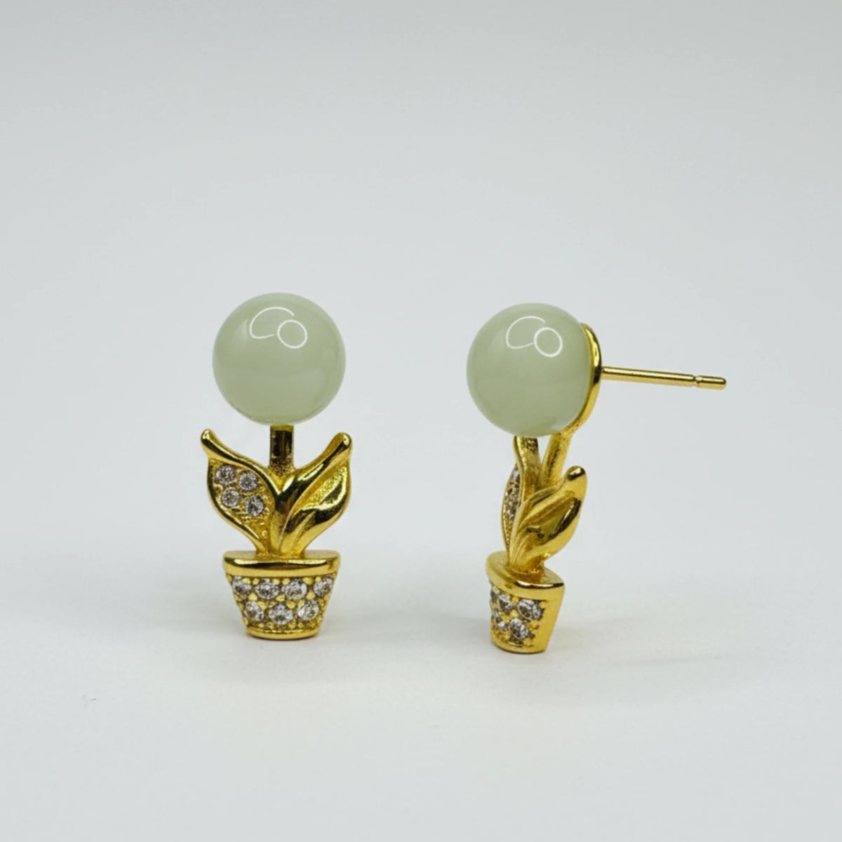 Graceful pearl gold silver earrings