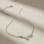 Load image into Gallery viewer, Sparkling Bloom Silver Pendant Necklace