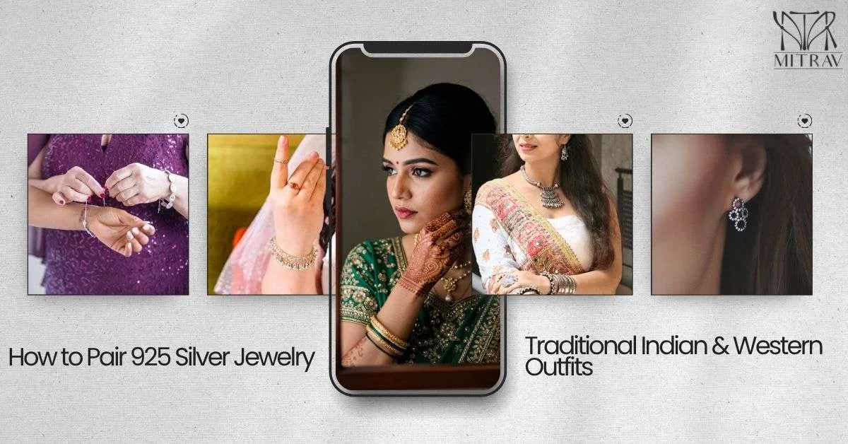 How to pair 925 silver jewelry with traditional indian & western outfits