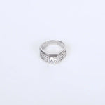 Load image into Gallery viewer, Men's Pyramid-Cut Silver Ring with Brilliant Center Stone – Modern Geometric Design
