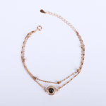 Load image into Gallery viewer, 925 Rose Gold-Plated Silver Chain bracelet with Evil Eye Charm – Double Layered Protection
