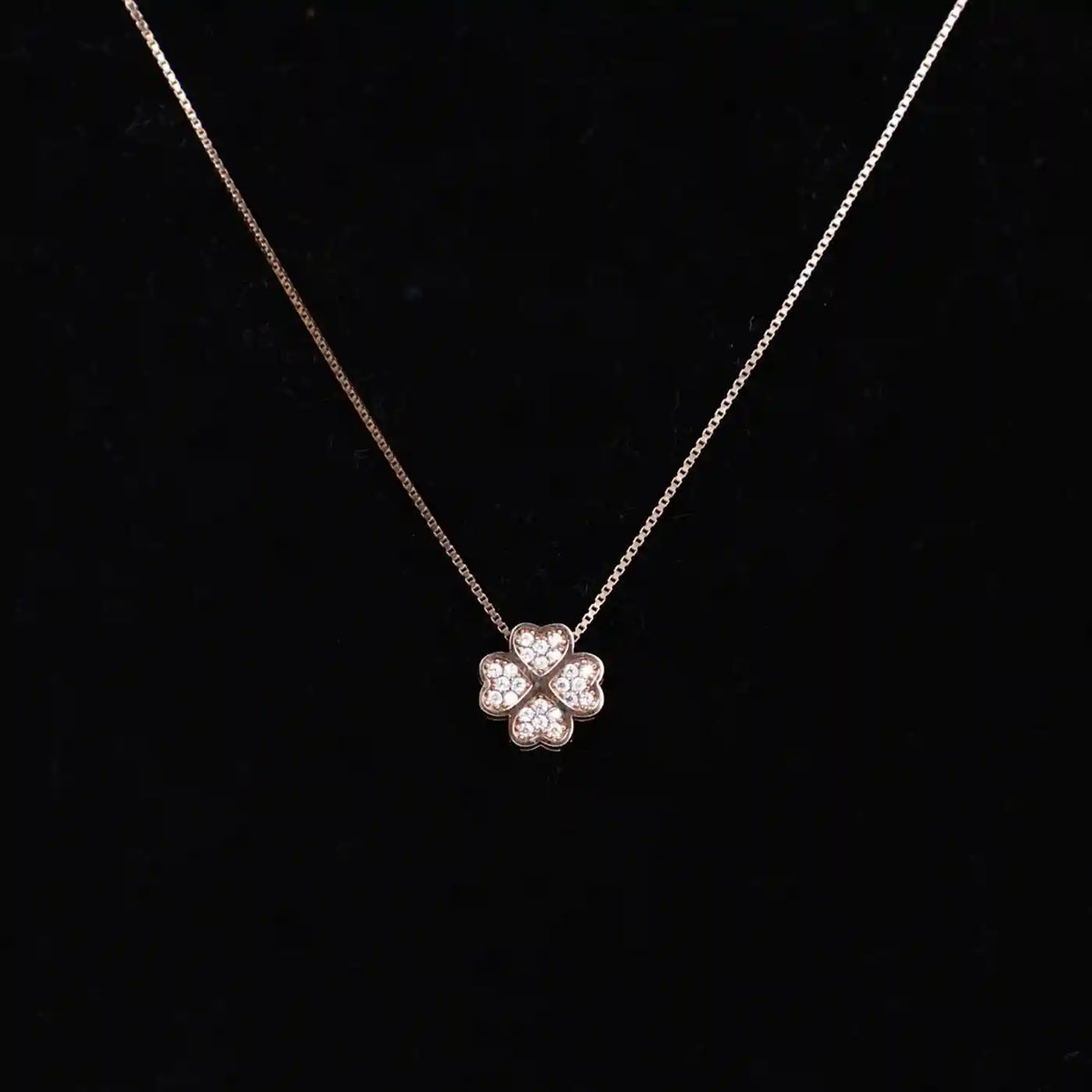 925 rose gold plated silver chain with four heart pendant – love in every detail