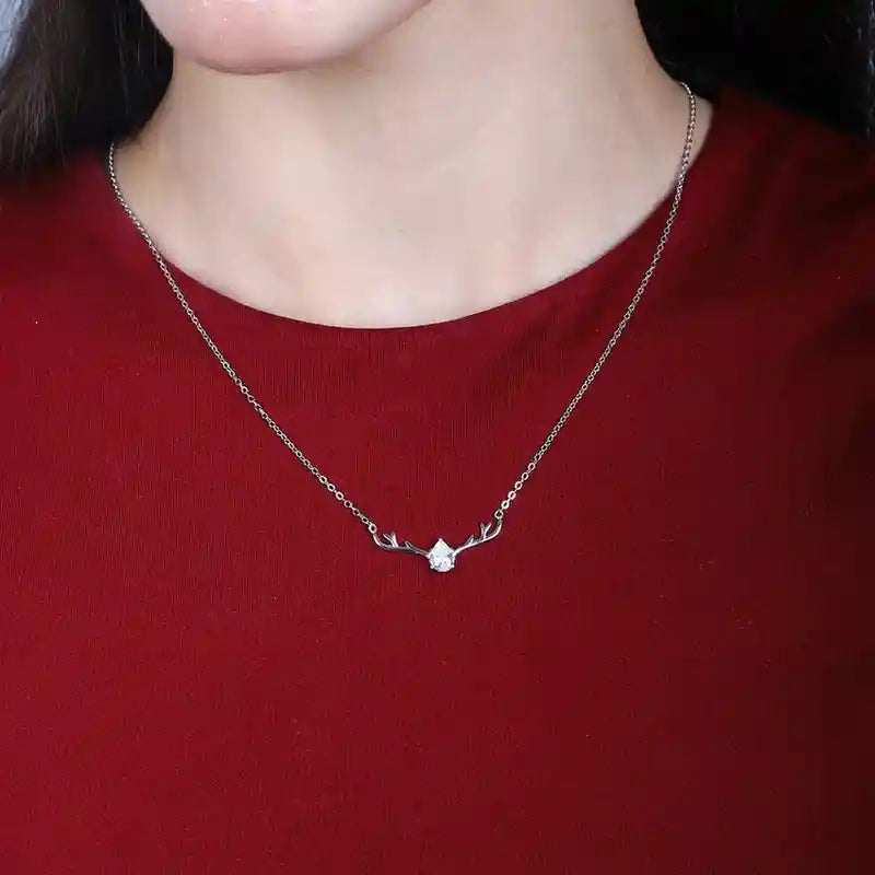 925 Silver Chain with Graceful Deer Pendant – Wild Elegance
