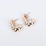 Load image into Gallery viewer, 925 Rose Gold-Plated Silver Hoop Earrings – Geometric Radiance
