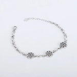 Load image into Gallery viewer, 925 Silver Chain Bracelet with Geometric Floral Accents – Artful Elegance
