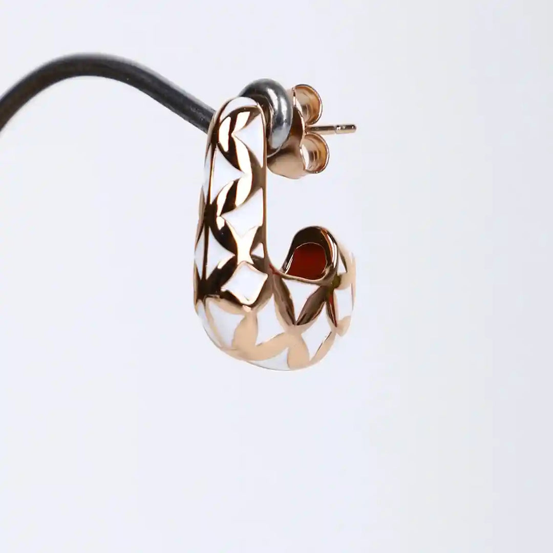 925 Rose Gold-Plated Silver Hoop Earrings – Geometric Radiance