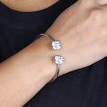 Load image into Gallery viewer, Elegant Silver Kadha Bracelet with Intricate Flower Design
