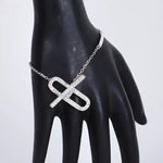 Load image into Gallery viewer, 925 Silver Chain Bracelet with Geometric Link Accents – Modern Minimalist Sparkle
