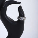 Load image into Gallery viewer, Men's Pyramid-Cut Silver Ring with Brilliant Center Stone – Modern Geometric Design

