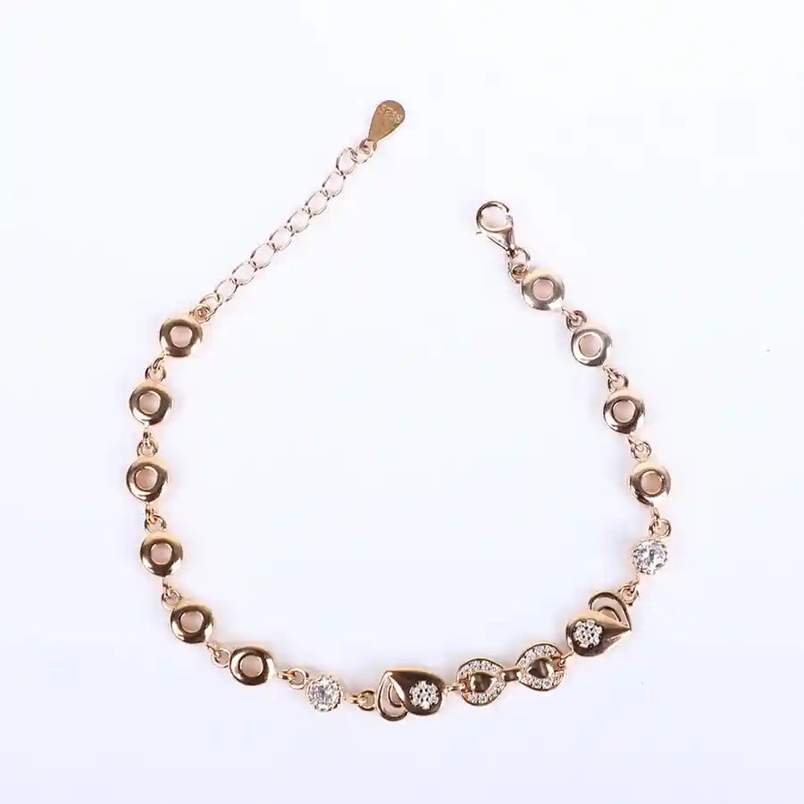 925 rose gold plated silver bracelet with infinity & heart charms