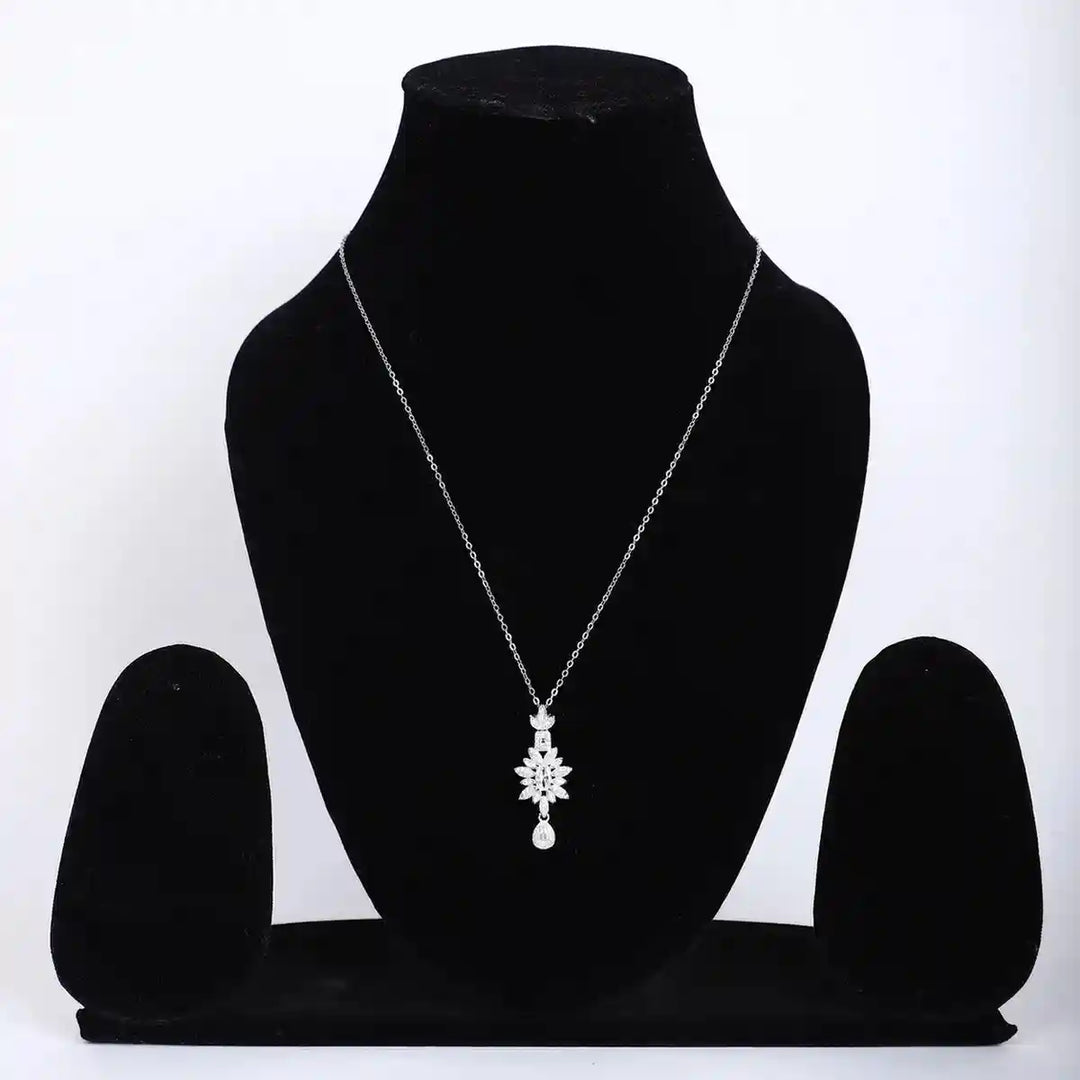925 Silver Chain with Zirconia-Studded Premium Pendant – Sparkle Refined