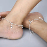 Load image into Gallery viewer, Whispers of Silver: 925 Anklet with Leaf Charms
