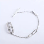 Load image into Gallery viewer, 925 Silver Chain Bracelet with Geometric Link Accents – Modern Minimalist Sparkle
