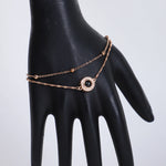 Load image into Gallery viewer, 925 Rose Gold-Plated Silver Chain bracelet with Evil Eye Charm – Double Layered Protection
