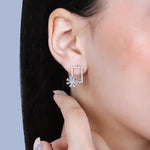 Load image into Gallery viewer, 925 Silver Earrings with Geometric Sparkle &amp; Starburst Design
