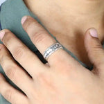 Load image into Gallery viewer, Men's Silver Braided Spinner Ring – Bold &amp; Timeless Design
