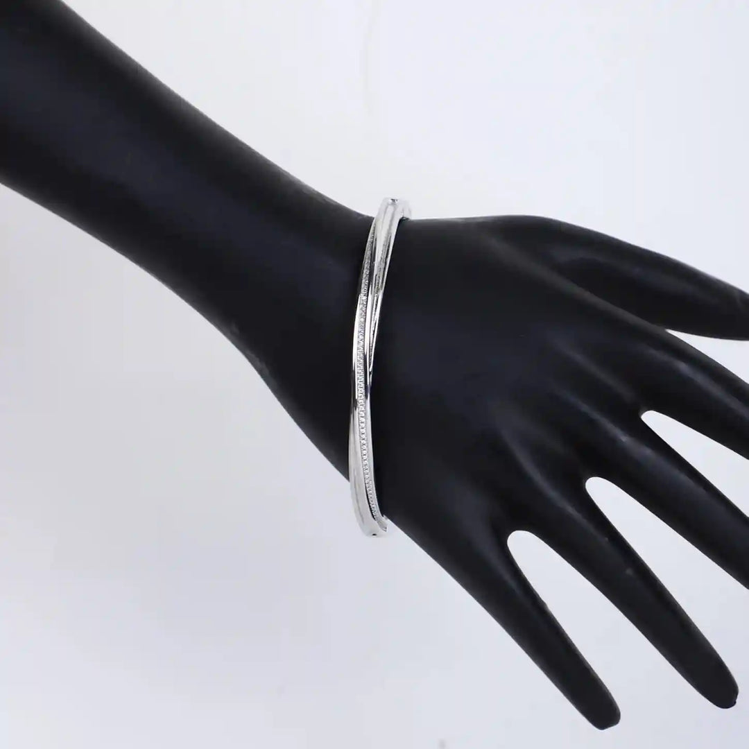 Radiant 92.5 Silver Kadha Bracelet with Dazzling Stone Studs