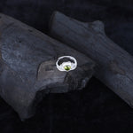 Load image into Gallery viewer, Women's Heart-Shaped Green Gemstone Ring – Sparkling Halo &amp; Twisted Band Design
