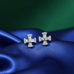 Load image into Gallery viewer, Dazzling Petal Silver Stud Earrings

