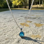 Load image into Gallery viewer, Ocean Glow Silver Blue Stone Pendant
