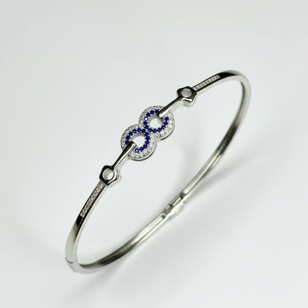 Celestial spark blue stone silver bracelet