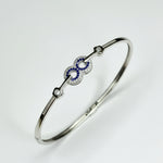 Load image into Gallery viewer, Celestial Spark Blue Stone Silver Bracelet
