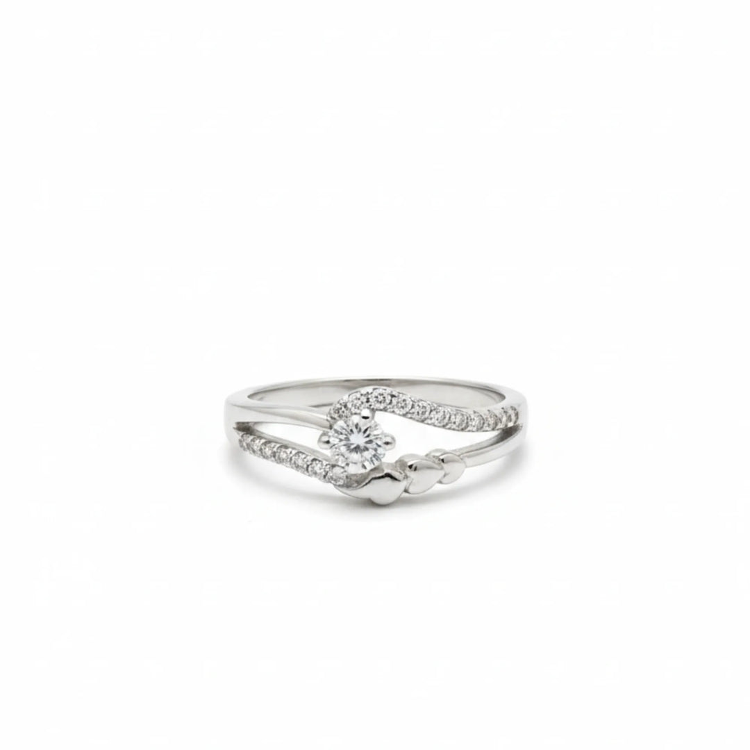 Elegant Wave Silver Women’s Ring