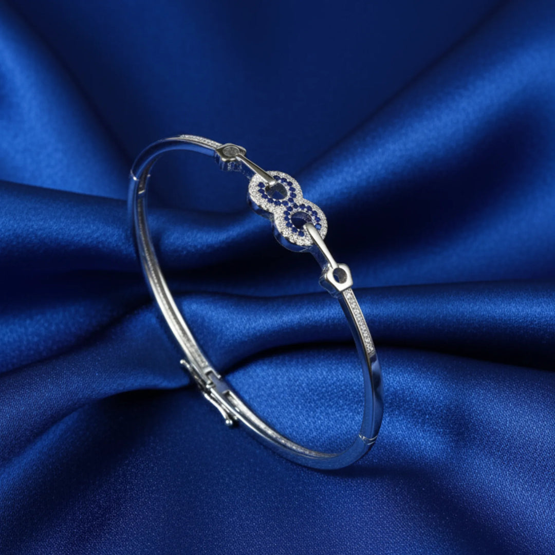 Celestial Spark Blue Stone Silver Bracelet