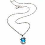 Load image into Gallery viewer, Ocean Glow Silver Blue Stone Pendant
