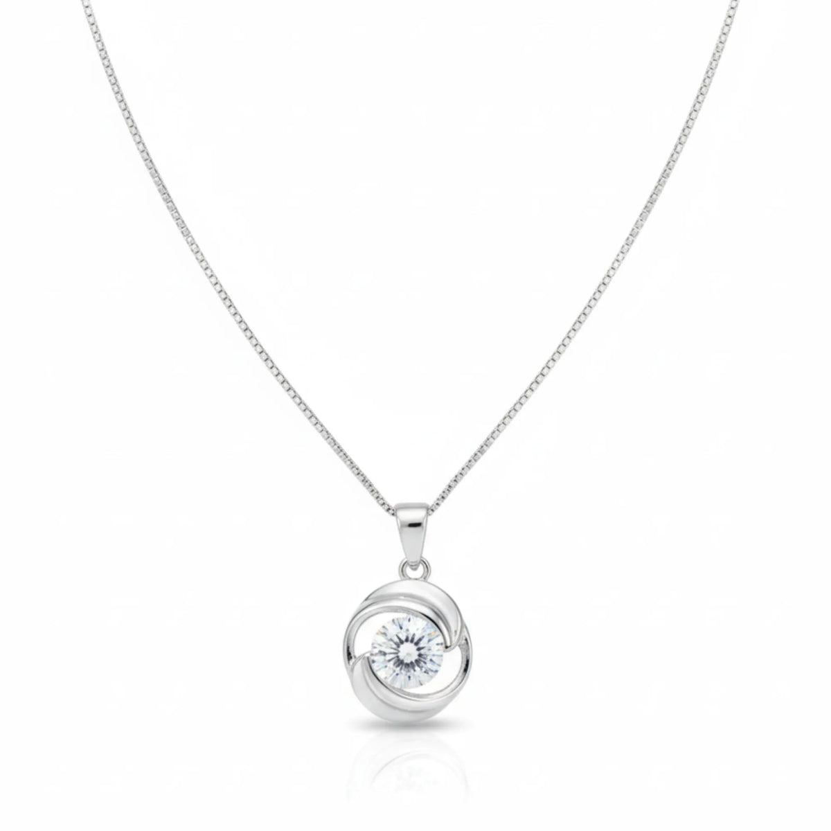Radiant spark silver pendant necklace