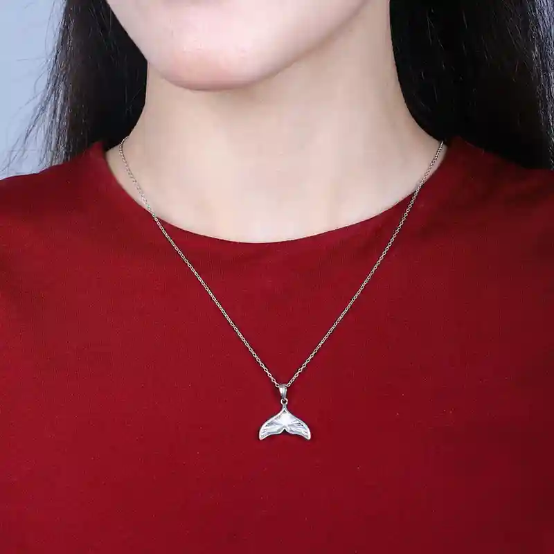 925 Silver Chain with Elegant Fish Tail Pendant – Grace in Motion - Image 2