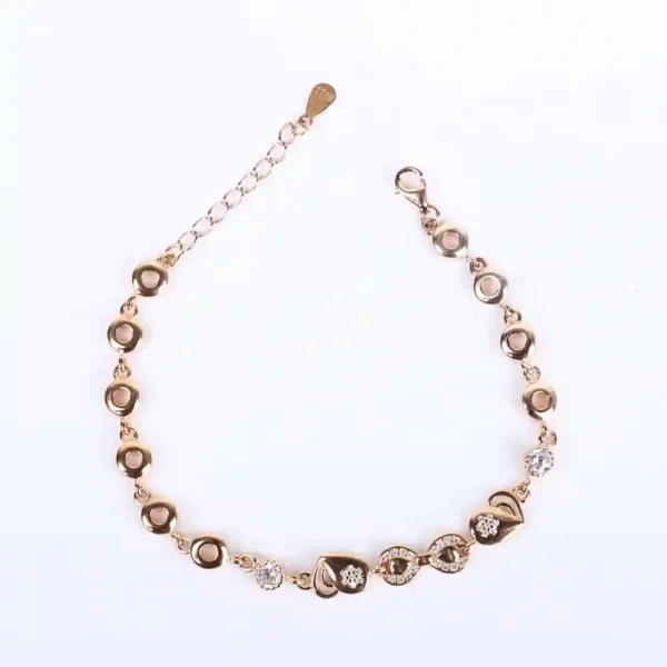 925 Rose Gold-Plated Silver Bracelet with Infinity & Heart Charms - Image 4