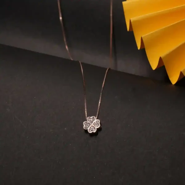 925 Rose Gold-Plated Silver Chain with Four Heart Pendant – Love in Every Detail