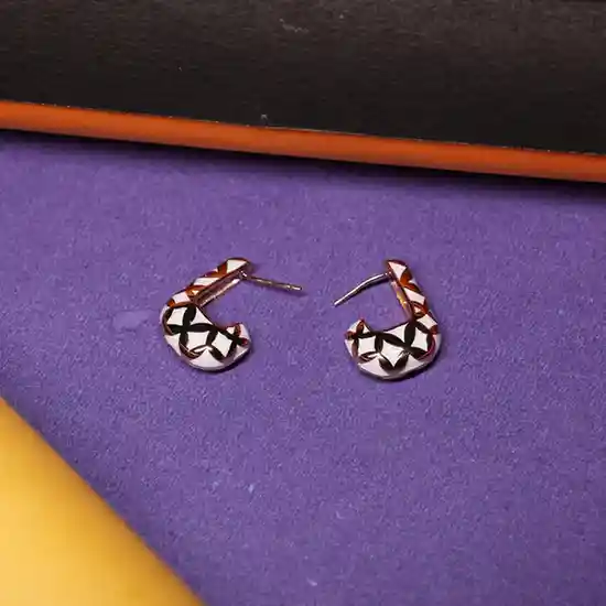 925 Rose Gold-Plated Silver Hoop Earrings – Geometric Radiance