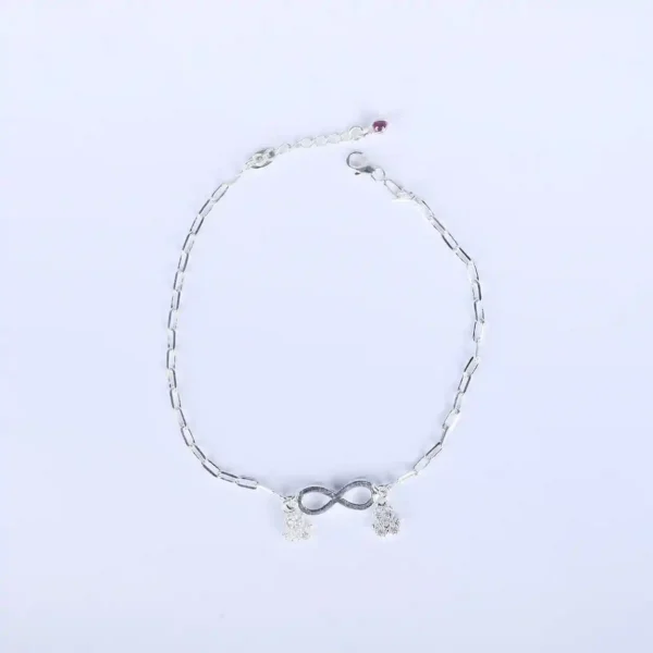 Sparkling Eternity: 925 Silver Studded Infinity Anklet - Image 2