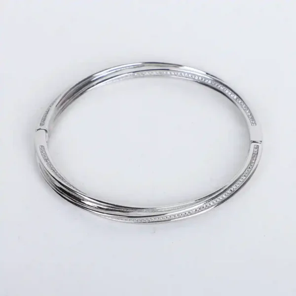 Radiant 92.5 Silver Kadha Bracelet with Dazzling Stone Studs - Image 5