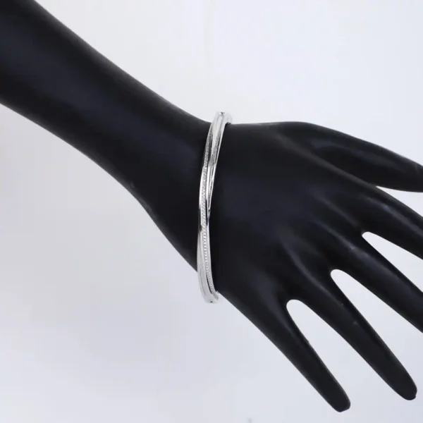 Radiant 92.5 Silver Kadha Bracelet with Dazzling Stone Studs - Image 4