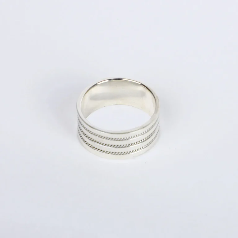 Men’s Sterling Silver Textured Band Ring – Classic & Bold Design