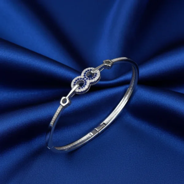 Celestial Spark Blue Stone Silver Bracelet