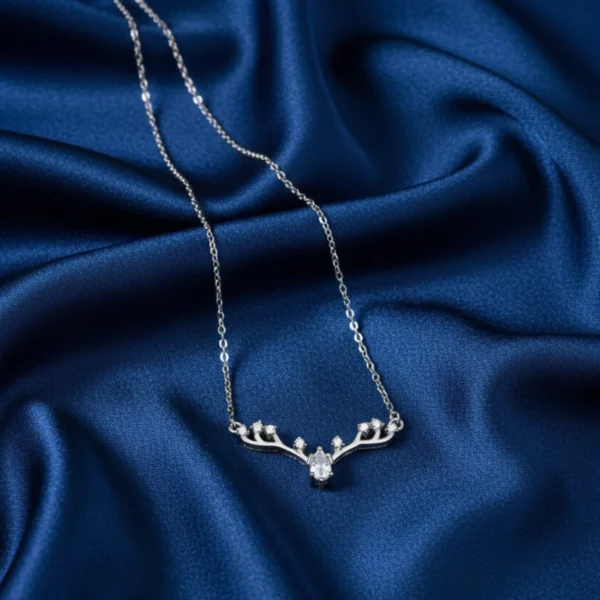 Sparkling Bloom Silver Pendant Necklace - Image 3