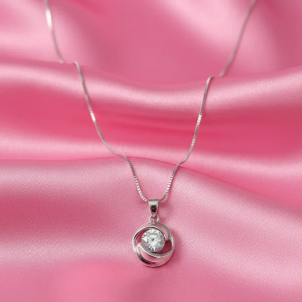 Radiant Spark Silver Pendant Necklace